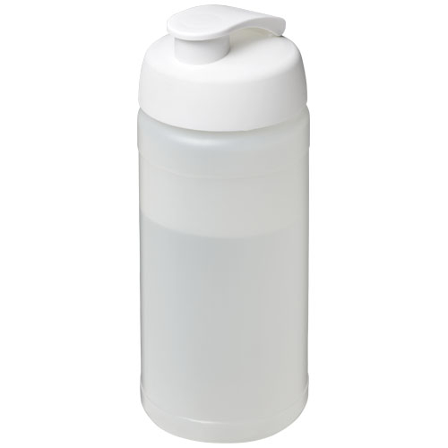 Bidon de sport Baseline personnalisable 500 ml Translucide et Blanc